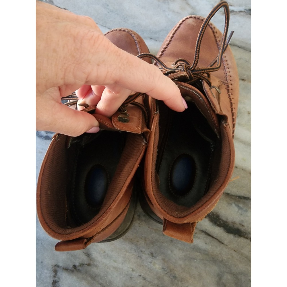Dr Scholls Mily Chukka Women Tan Leather Lace Up Ankle Boots Comfort Shoes S - Picture 8 of 9